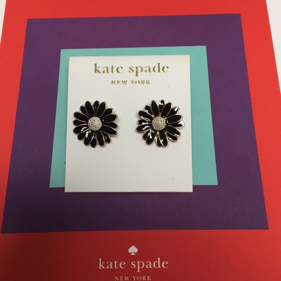kate spade Jewelry - ❌SOLD ❌KATE SPADE BLACK FLOWER EARRINGS 